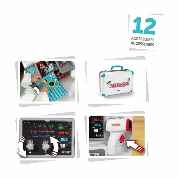 Çocuk 7600340103 Smoby Medikal Doktor Çanta Oyun Seti - 4