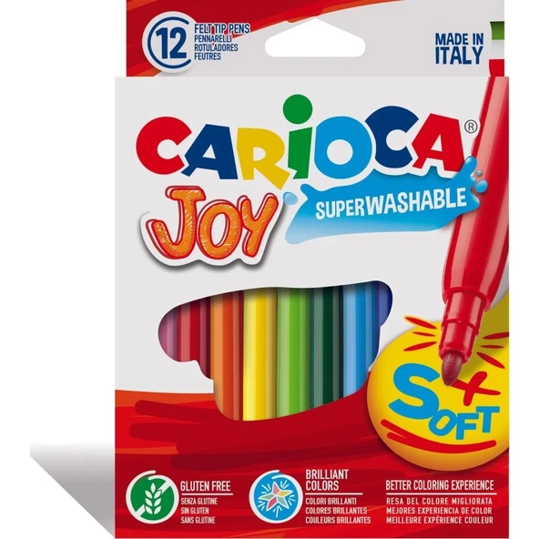 Çocuk Carioca Joy Süper Yıkanabilir Keçeli Boya Kalemi 12'Li