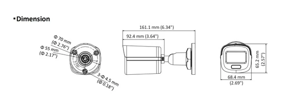 HIKVISION 2.8mm 2MP HD Gece Görüşlü Renkli Colorvu Bullet Kamera (İç ve Dış Mekana Uyumlu Geniş Açı) IP67 1080P - 6