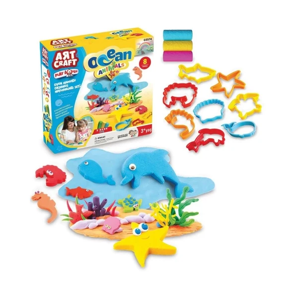 Çocuk 03574 Okyanus Hayvanları Seti Oyun Hamuru 150 gr -Dede - 2