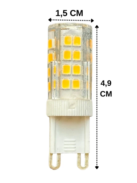 (4 Adet) Osaka 6W 3000K (Sarı Işık) G9 Duylu Led Kapsül Ampul - 3