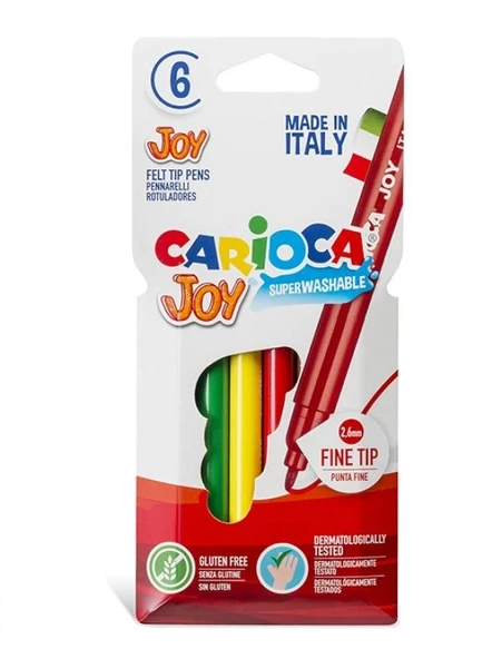 Çocuk Carioca Joy Süper Yıkanabilir Keçeli Boya Kalemi 6'Lı