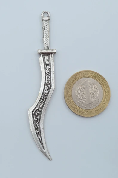 Kılıç Gümüş Kaplama Örme Zincir Kolye - Resim 10