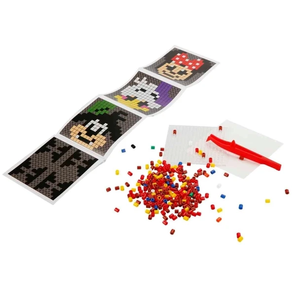 Çocuk 4in1 Disney Minnie Mouse Pixel Pixel Boncuk Aktivite ve Oyuncak Seti - Resim 2