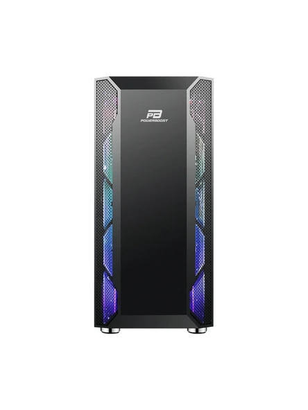 PowerBoost VK-G3701B 550w 80+ USB 3.0 ATX, ARGB Fan, Mesh+Stirp Siyah Kasa - 2