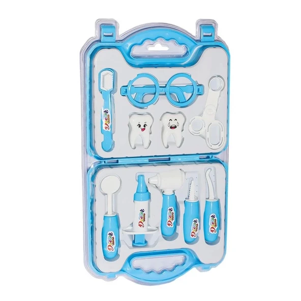 Çocuk ERN-2040 Çantalı Mavi Dişçi Seti -Heroes Toys - 2