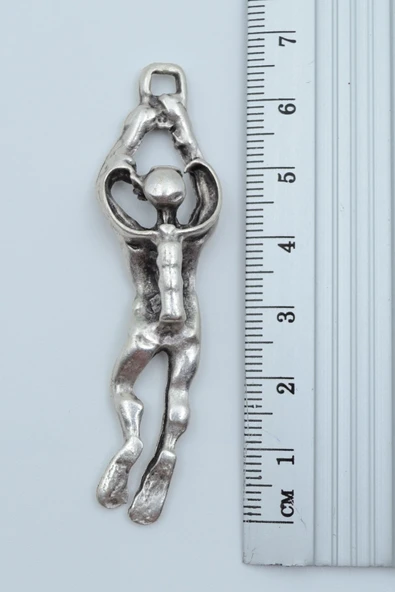 Dalgıç Gümüş Kaplama Örme Zincir Kolye - Resim 3