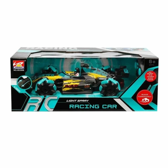 Çocuk 3292 Uzaktan Kumandalı Equation USB Şarjlı Buhar Çıkaran Yarış Arabası 35 cm 1:14 -Sunman - 2