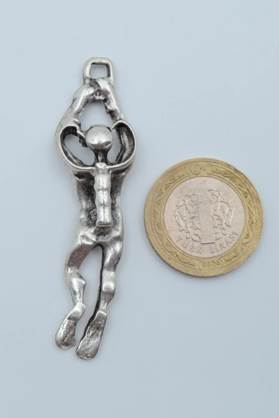 Dalgıç Gümüş Kaplama Örme Zincir Kolye - Resim 4