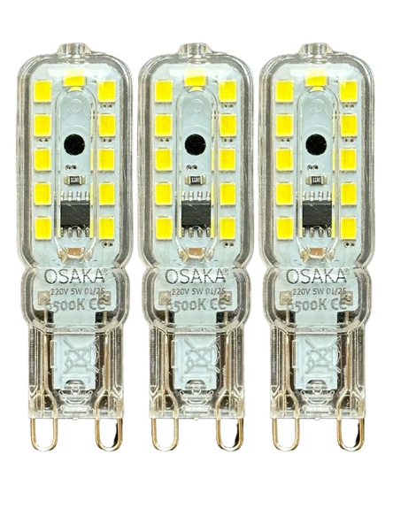 (3 Adet) Osaka 5W 6500K (Beyaz Işık) G9 Duylu Led Kapsül Ampul