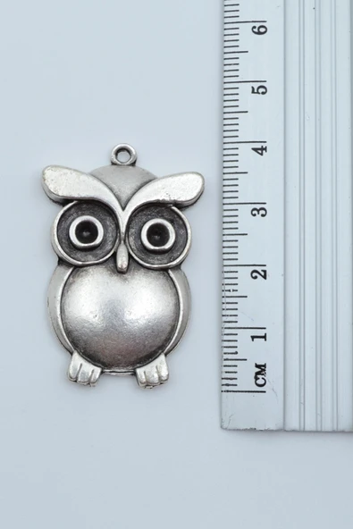 Baykuş Gümüş Kaplama Örme Zincir Kolye - Resim 3