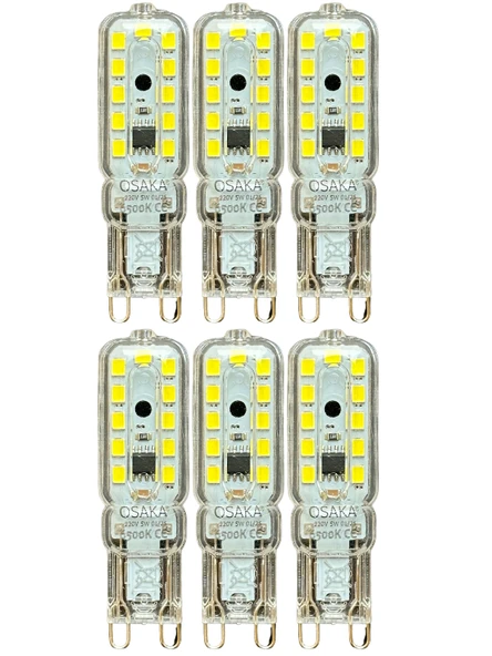 (6 Adet) Osaka 5W 6500K (Beyaz Işık) G9 Duylu Led Kapsül Ampul ürün görseli 1
