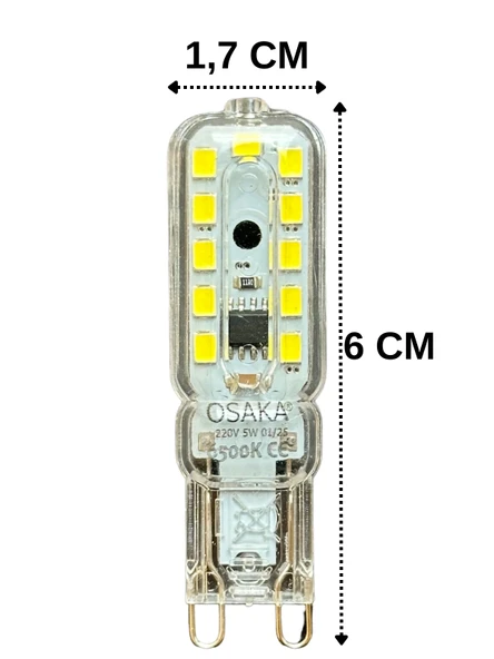 (5 Adet) Osaka 5W 6500K (Beyaz Işık) G9 Duylu Led Kapsül Ampul - 3