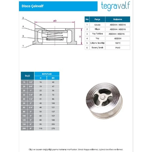DN80 PASLANMAZ DİSCO ÇEKVALF 316 - 3