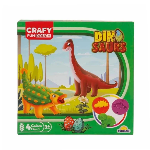 Çocuk 4734 Crafy 14’lü Oyun Hamuru Kalıp Seti – Dinozorlar