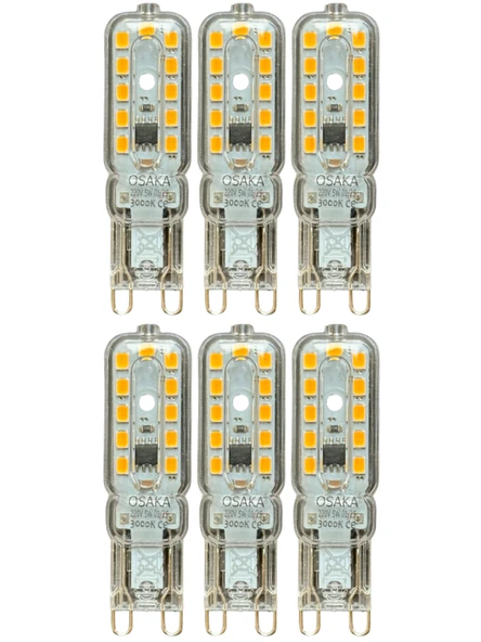 (6 Adet) Osaka 5W 3000K (Sarı Işık) G9 Duylu Led Kapsül Ampul