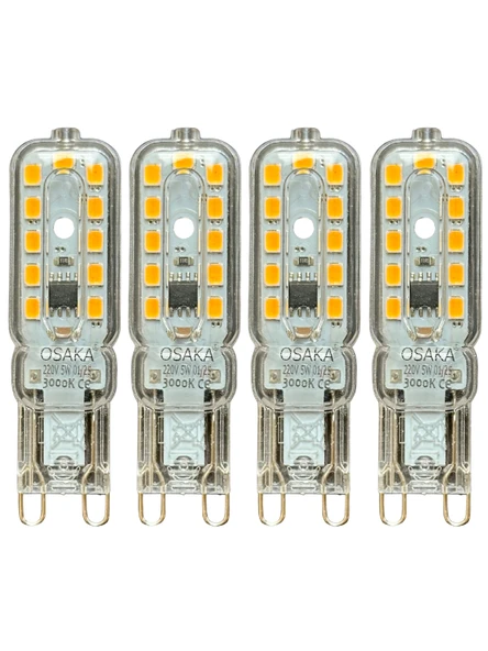(4 Adet) Osaka 5W 3000K (Sarı Işık) G9 Duylu Led Kapsül Ampul