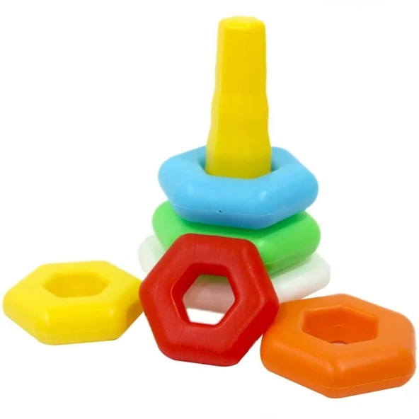 Çocuk Kiki Fileli Renkli Altıgen Halkalar ürün görseli 1