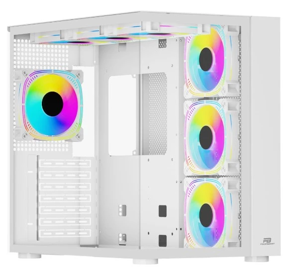 PowerBoost PB-SS02W Sea View USB 3.0, ATX 7 x ARGB Fanlı, Beyaz Kasa (PSU Yok) - 4