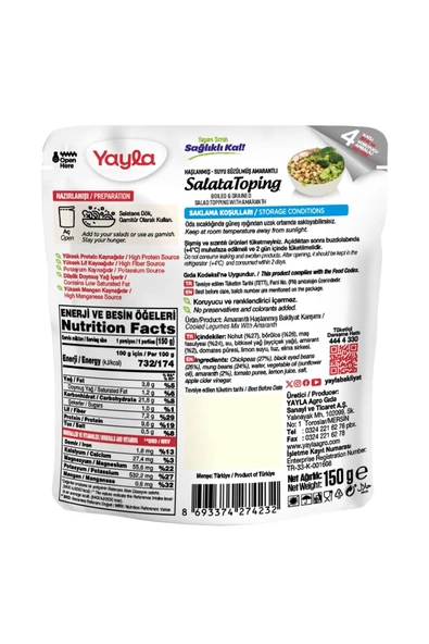 Yayla Amarantlı Salata Toping 150 gr - 2