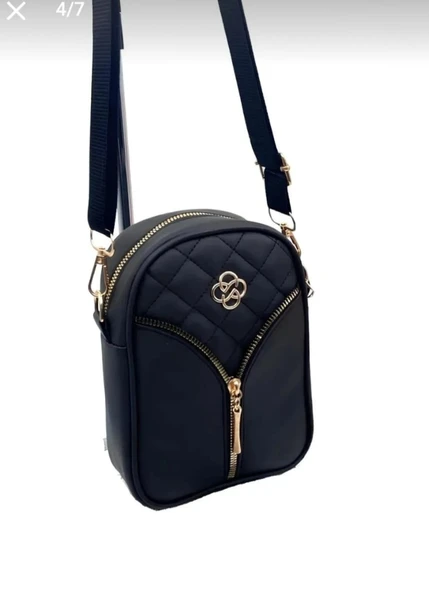 SİYAH MİNİ BOY KAPİTONE OMUZ ÇANTASI - 3