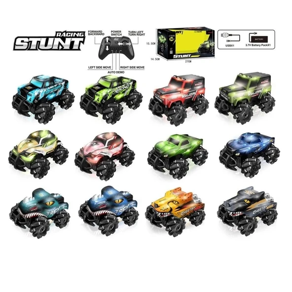 Çocuk SYR-666-842CA-3-4-5-6-7CA  Kumandalı Şarjlı Stunt 4X4 Işıklı Araba - 4