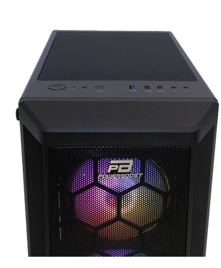 PowerBoost PB-T001BB 750w 80+ Bronze Full Siyah Mesh Panel RGB fan kasa - 2