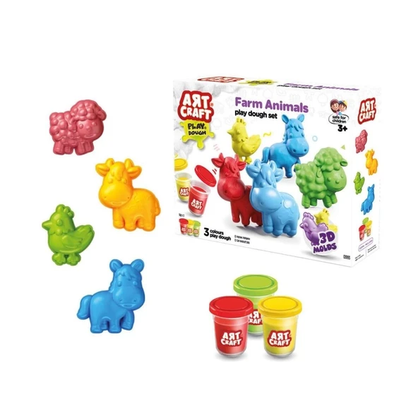 Çocuk 03993 Art Craft Çiftlik Hayvanları Hamur Set 168 Gr -Fentoys - 4