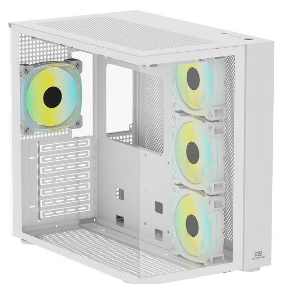 PowerBoost PB-SS02W Sea View USB 3.0, ATX 7 x ARGB Fanlı, Beyaz Kasa (PSU Yok) - 3
