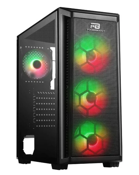 PowerBoost PB-T001BB 750w 80+ Bronze Full Siyah Mesh Panel RGB fan kasa