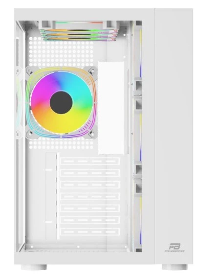 PowerBoost PB-SS02W Sea View USB 3.0, ATX 7 x ARGB Fanlı, Beyaz Kasa (PSU Yok) - 2