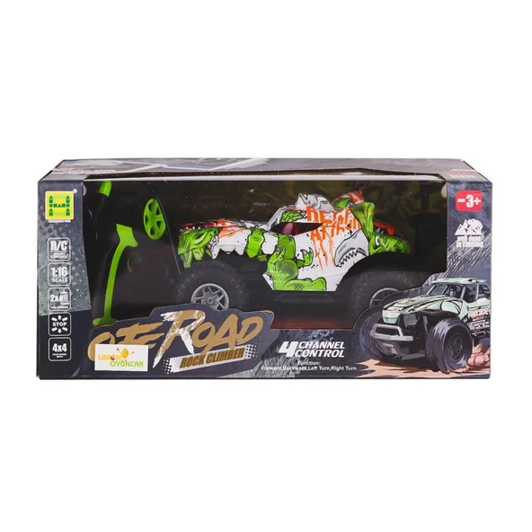 Çocuk SH091-503B Kumandalı Şarjlı Off Road Canavar Rock Climber 4x4 -Limon Oyuncak - 2
