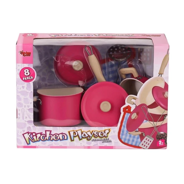 Emaye Tencere Seti 8 Parça Çocuklar İçin Sağlıklı Mutfak Seti ürün görseli 1