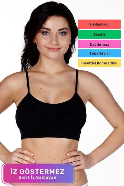 Yeni Sezon Esnek Askılı Pedli Rahat Kadın Konforlu İnce Askılı Pedli Kadın Büstiyer İç Giyim ürün görseli 1