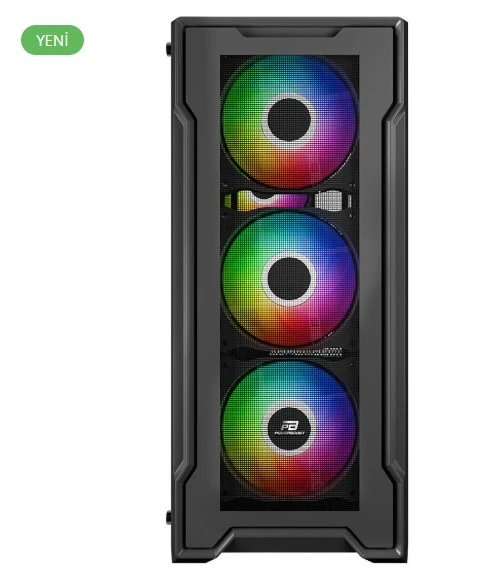 PowerBoost PB-PS6849B 650w 80+ Bronze USB 3.0 Mesh 4*12cm Rainbow Fanlı Mid-T ATX Gaming Siyah Kasa - 2
