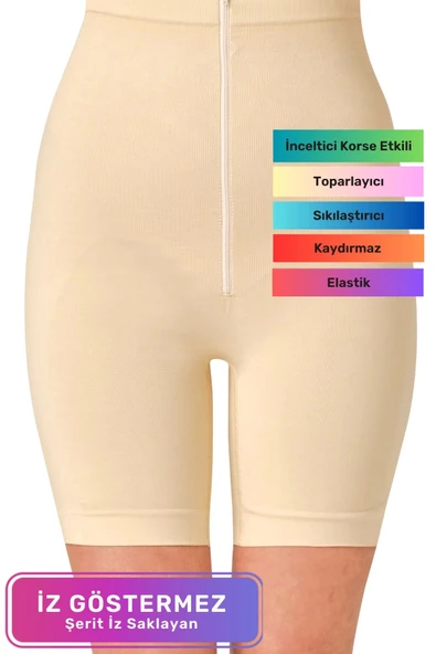 Doğum Sonrası Şekillendirici İz Göstermeyen Sıkılaştırıcı Kadın Fermuarlı Toparlayıcı Klasik Korse ürün görseli