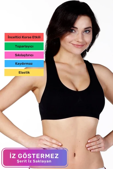 Özel Üretim Sıkılaştırıcı Toparlayıcı Esnek Rahat Şekillendirici Kalın Askılı Sporcu Pedli Bustiyer ürün görseli 1