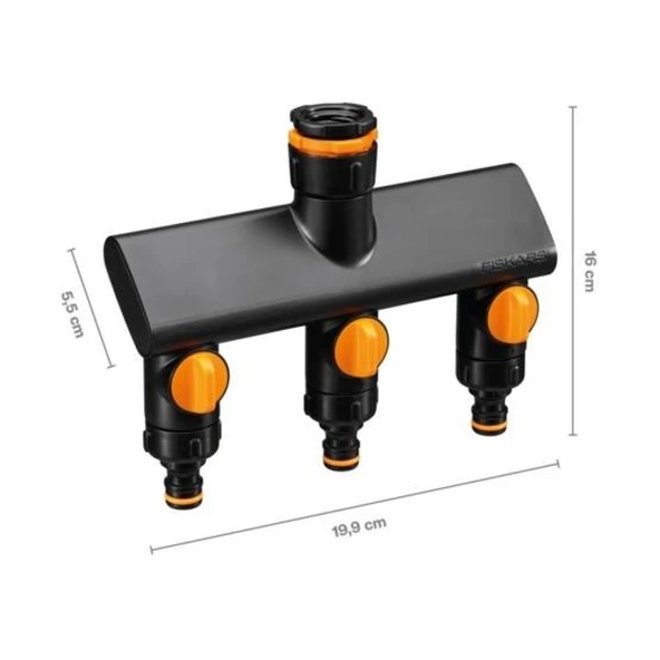 Fiskars 1070578 Üç Yollu Musluk Bağlantı Aparatı (21mm/26,5mm/33,3mm) - 2