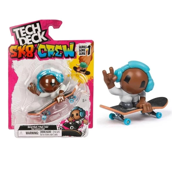 Tech Deck SK8 Crew Tekli Paket, Çocuklar İçin Eğlenceli Kaykay Figürü - Resim 3
