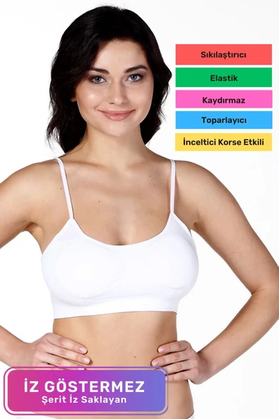 Yeni Sezon Esnek Askılı Pedli Rahat Kadın Konforlu İnce Askılı Pedli Kadın Büstiyer İç Giyim ürün görseli 1