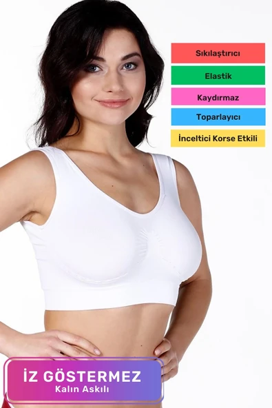 Özel Üretim Günlük Spor Sıkılaştırıcı Toparlayıcı Şekillendirici Kadın Kalın Askılı Pedsiz Rahat Dikişsiz Büstiyer ürün görseli 1