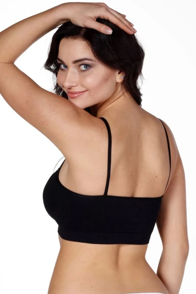 Yeni Sezon Esnek Askılı Pedli Rahat Kadın Konforlu İnce Askılı Pedli Kadın Büstiyer İç Giyim - Resim 2