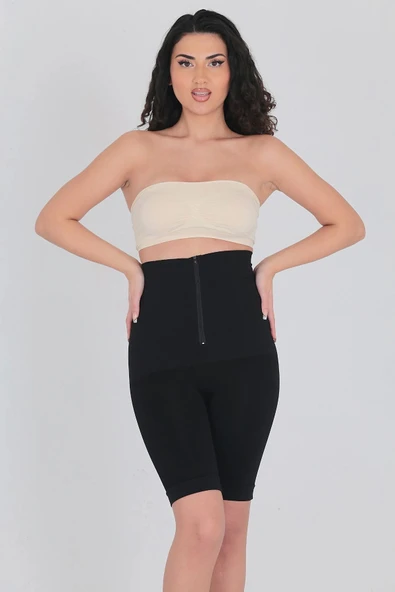 Doğum Sonrası Şekillendirici İz Göstermeyen Sıkılaştırıcı Kadın Fermuarlı Toparlayıcı Klasik Korse - Resim 4