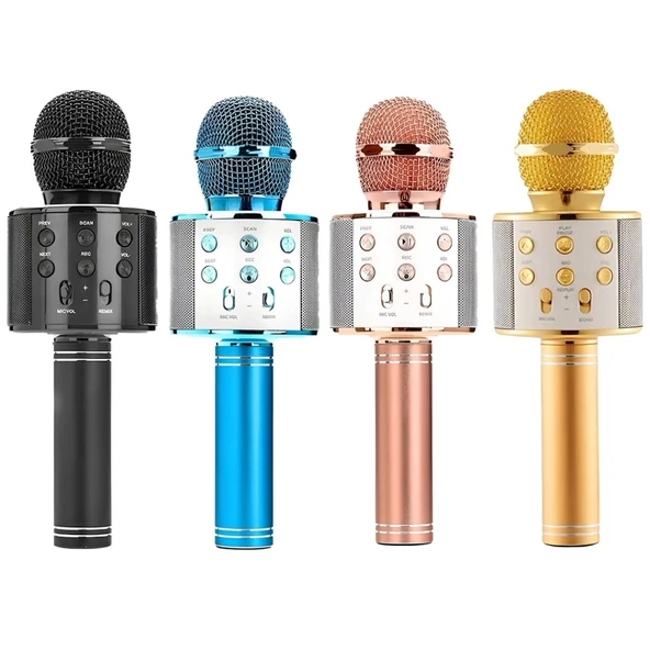 Karaoke Mikrofon Kablosuz Bluetooth Şarjlı Eğlenceli Çocuk Müzik - Resim 5