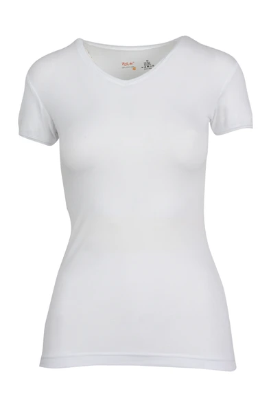 Looksense Bsm Kadın Modal V Yaka Kısa Kol Body 46543 - Resim 3