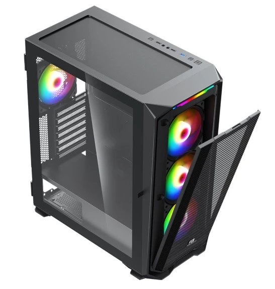 PowerBoost PB-P3720B 850w 80+ Bronze USB 3.0 ATX Mesh RGB fan siyah Kasa - 2