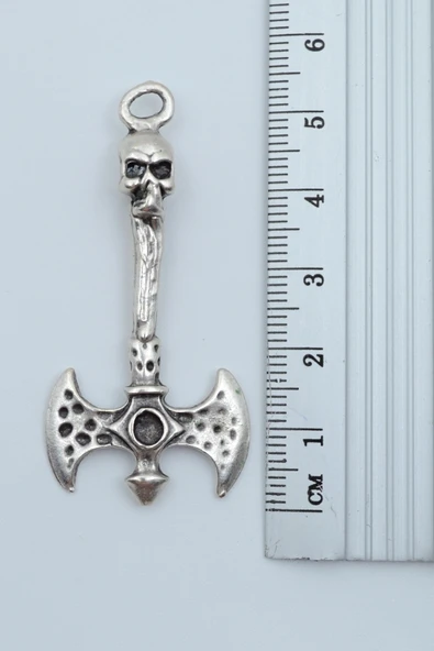 Balta Gümüş Kaplama Örme Zincir Kolye - Resim 3