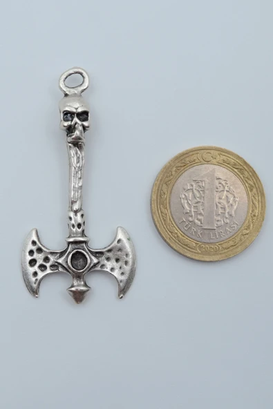 Balta Gümüş Kaplama Örme Zincir Kolye - Resim 4