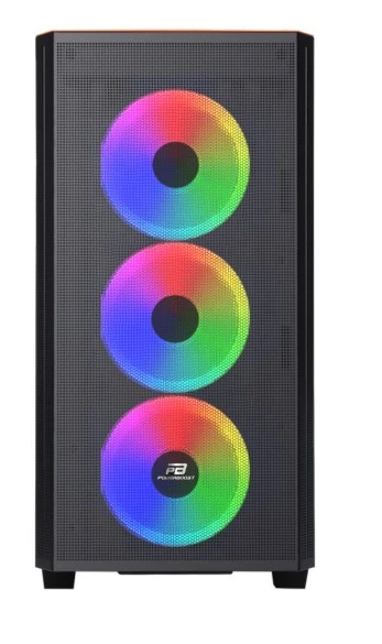 PowerBoost PB-P2252BP USB 3.0, ATX Mesh, Ring ARGB Fan, Mor Kasa - 2