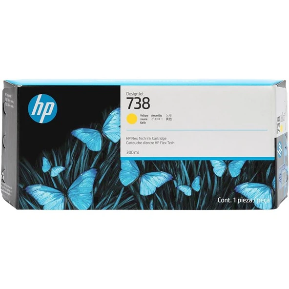 Hp 676M8a (738) 300 Ml Yellow Desıgnjet Ink Cartrıdge ürün görseli